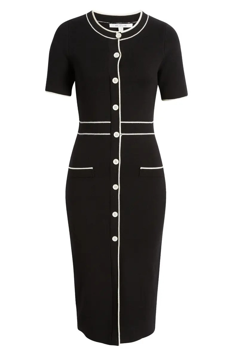 ZOE AND CLAIRE Button Front Midi Sweater Dress | Nordstrom | Nordstrom