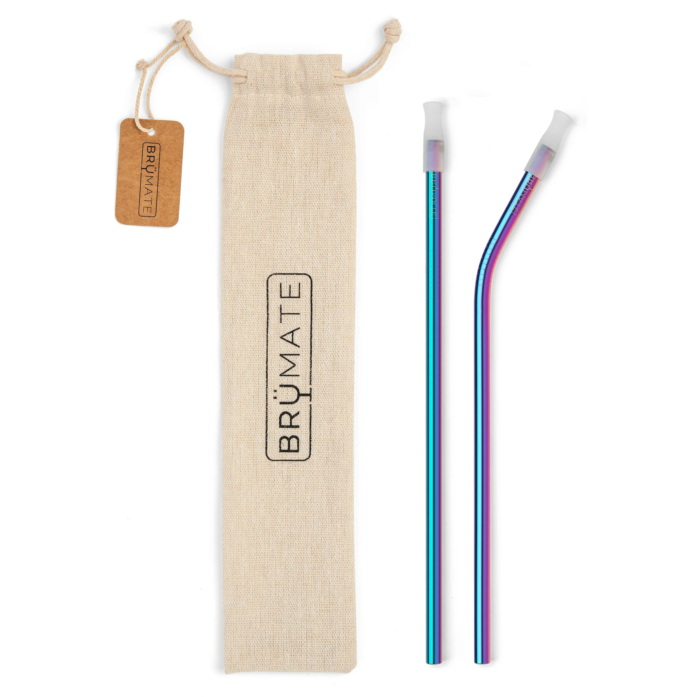 Stainless Steel Reusable Straws Large | Rainbow Titanium (FREE ON ORDERS OF $35+ WITH CODE FREEST... | BruMate