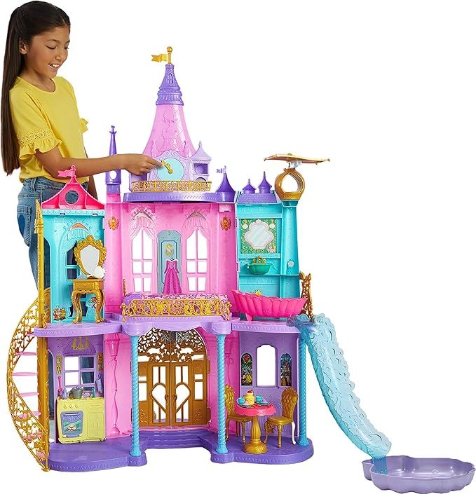 Mattel Disney Princess Doll House Ultimate Castle (4 ft Tall), Lights & Sounds, 3 Levels, 25+ Fur... | Amazon (US)