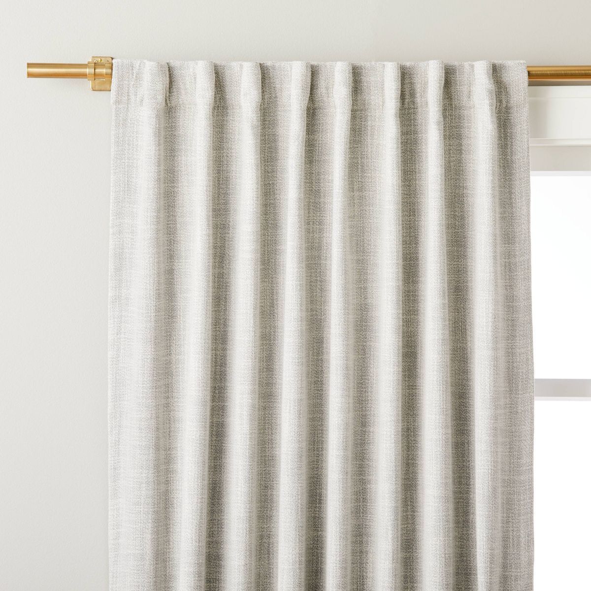 95" Heathered Slub Room Darkening Curtain Panel Jet Gray - Hearth & Hand™ with Magnolia | Target