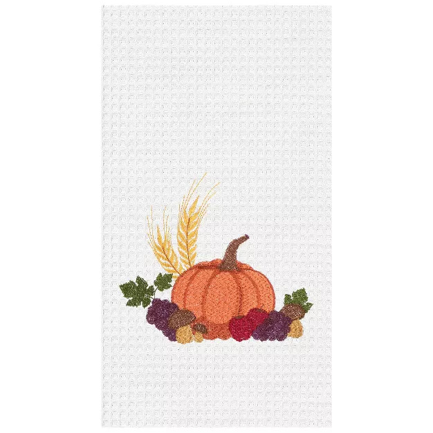 C&F Home Fall Harvest Pumpkin Cotton Waffle Weave Kitchen Towel | Target