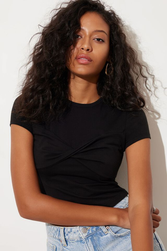 Short Sleeve Twist Tee | Dynamite Clothing