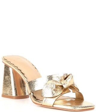 Antonio Melani Mare Crushed Leather Knotted Bow Dress Slide Sandals | Dillard's | Dillard's