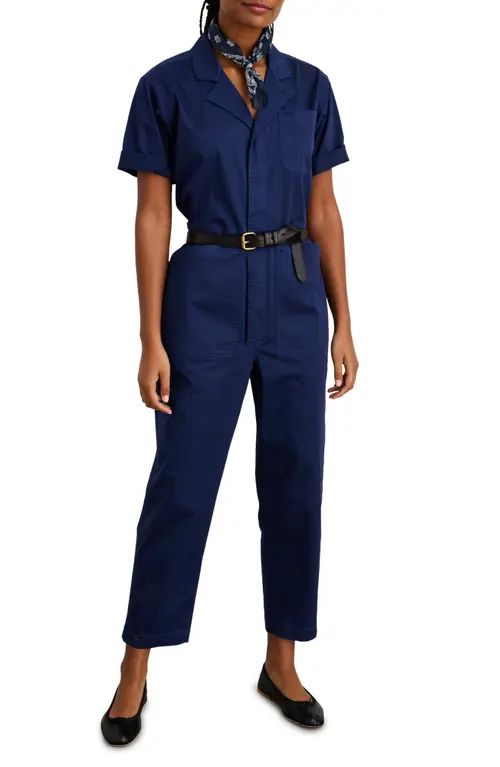 Alex Mill Romy Garment Dyed Cotton Boilersuit in Dark Navy at Nordstrom, Size Small | Nordstrom