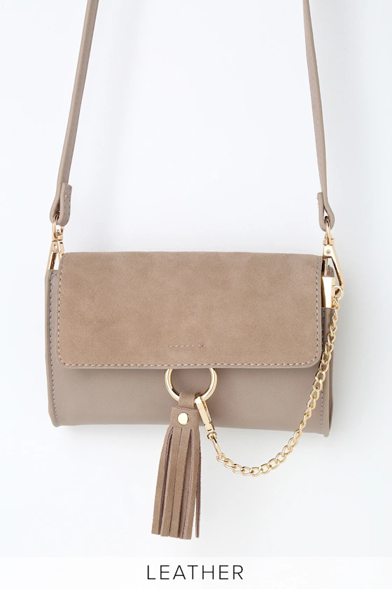 Hamlin Taupe Suede Leather Mini Purse | Lulus