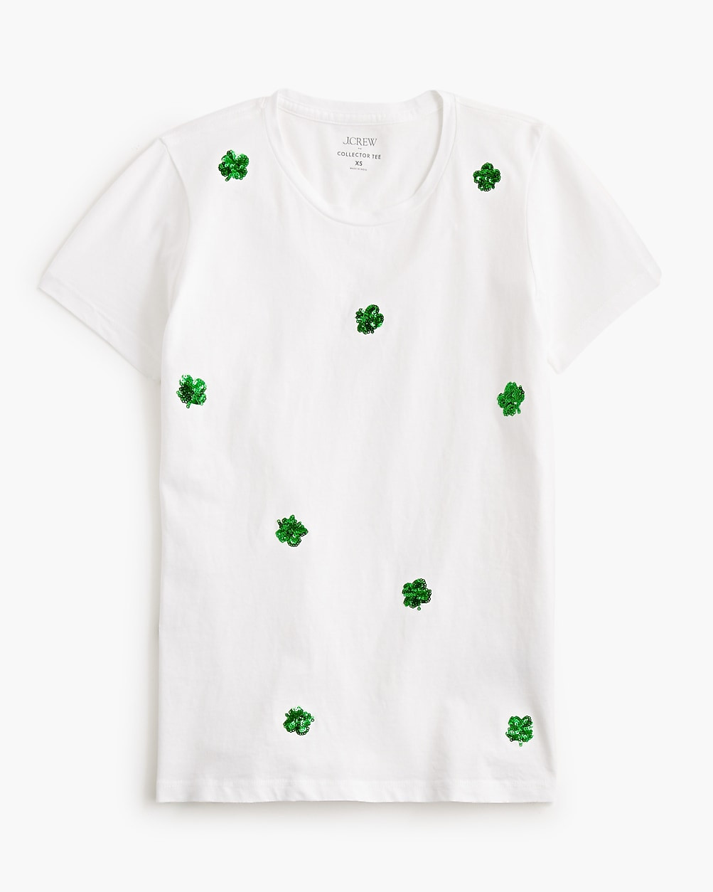Sequin clovers graphic tee | J.Crew Factory