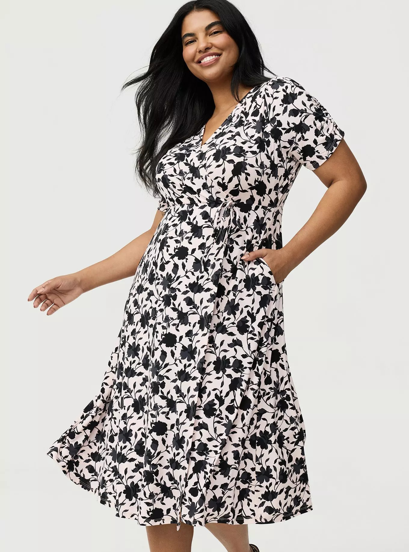 Studio Knit Surplice Midi Dress | Torrid (US & Canada)