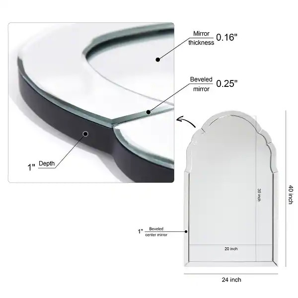 Elegant Arch Beveled Wall Mirror - Clear - 24 x 40 - Bed Bath & Beyond - 29042377 | Bed Bath & Beyond
