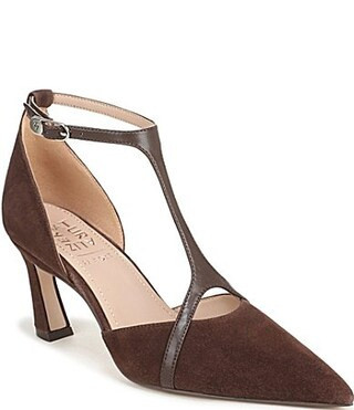 Naturalizer Ezlyn Suede Pointed Toe T-Strap Dress Pumps -  7.5 | Dillard's