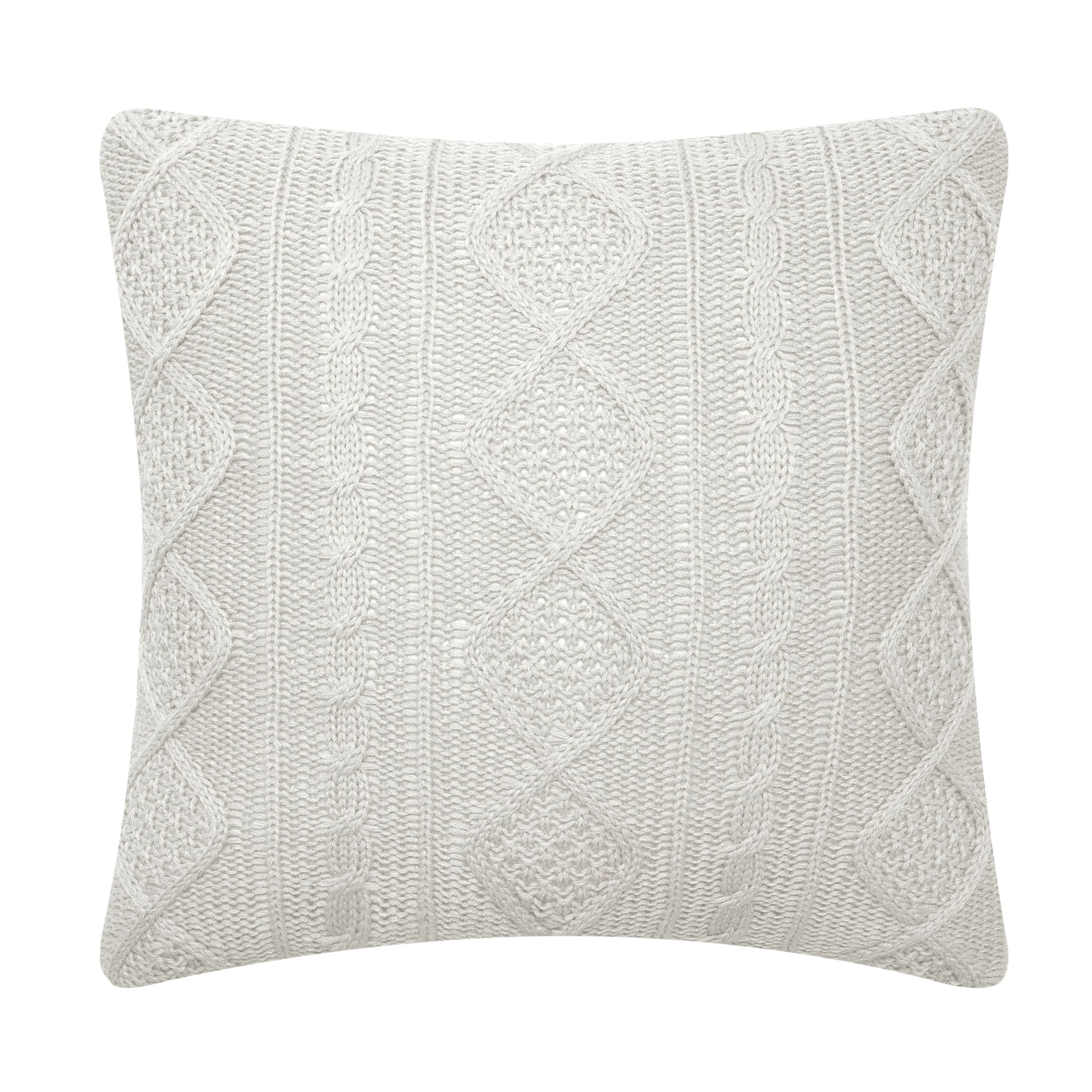 Better Homes & Gardens Feather Filled Wide Cable Knit Sweater Decorative Throw Pillow, 20" x 20" | Walmart (US)