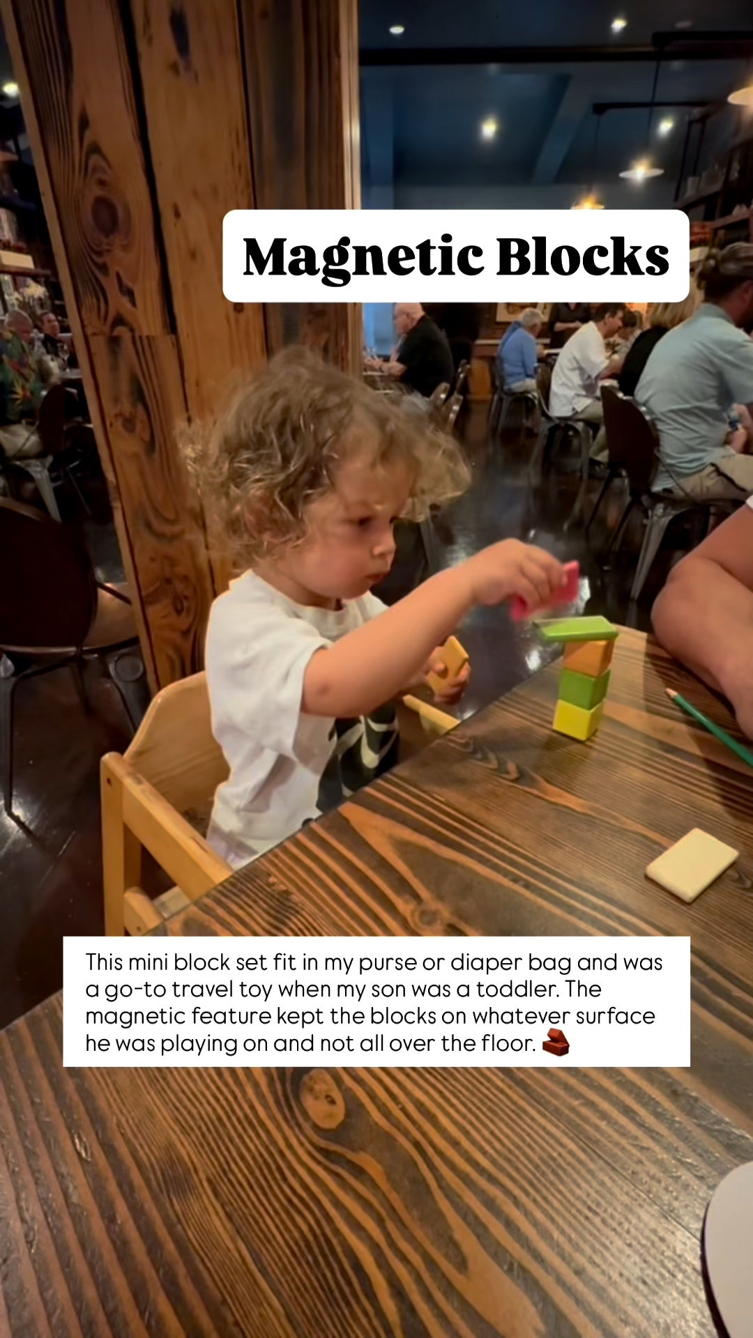 One of our go to toys for restaurants and travel 👏 The Tegu Magnetic Blocks are a favorite for keeping my boys busy when we are out to eat or on the go. They are small, lightweight, and fit easily in a diaper bag or purse.

The magnetic feature is a game changer because the pieces stick together instead of ending up all over the floor. Perfect for independent play, fine motor skills, and quiet entertainment while traveling.

If you are looking for a toddler toy that is easy to bring anywhere and actually gets used, this one is always in my bag 🤍

1 year old toys 
2 year old toys
toys for 2 year olds
best travel toys for toddlers
restaurant toys for toddlers
toddler travel toys
Tegu magnetic blocks
magnetic toys for toddlers
quiet toys for toddlers
educational toys for toddlers
gifts for 2 year old boys
gifts for 2 year old girls
