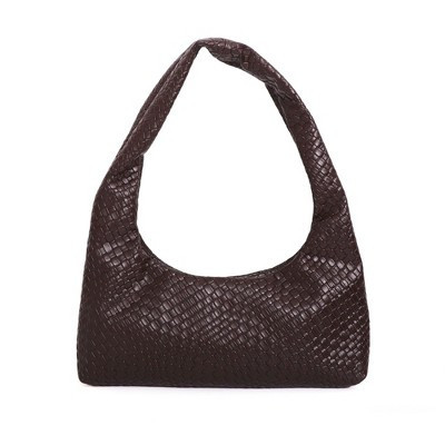 Adornia Dark Brown Patchwork Shoulder Bag | Target