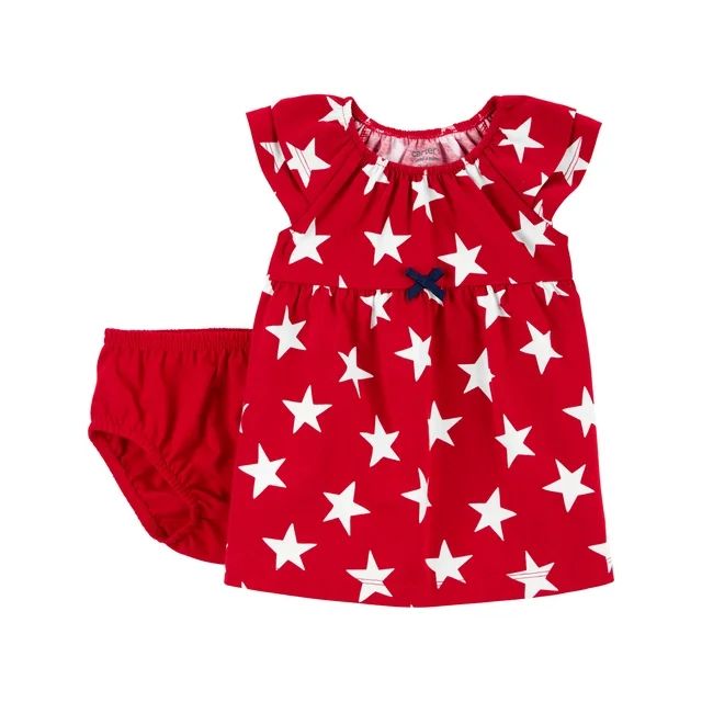 Carter's Child of Mine Baby Girl Patriotic Dress, 2-Piece, Sizes Newborn-12 Months | Walmart (US)