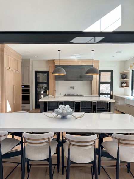Love this view of our kitchen. Rift sawn white oak. Regina Andrew pendants in Large. Love both my counter stools. One is a splurge the other is not. 

#LTKCyberWeek #LTKstyletip #LTKhome