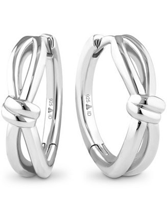 Love Knot Hoop Earrings in Rhodium Plated Sterling | Macy's