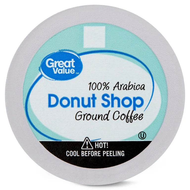 Great Value Donut Shop 100% Arabica Medium Roast Ground Coffee Pods, 12 Count | Walmart (US)