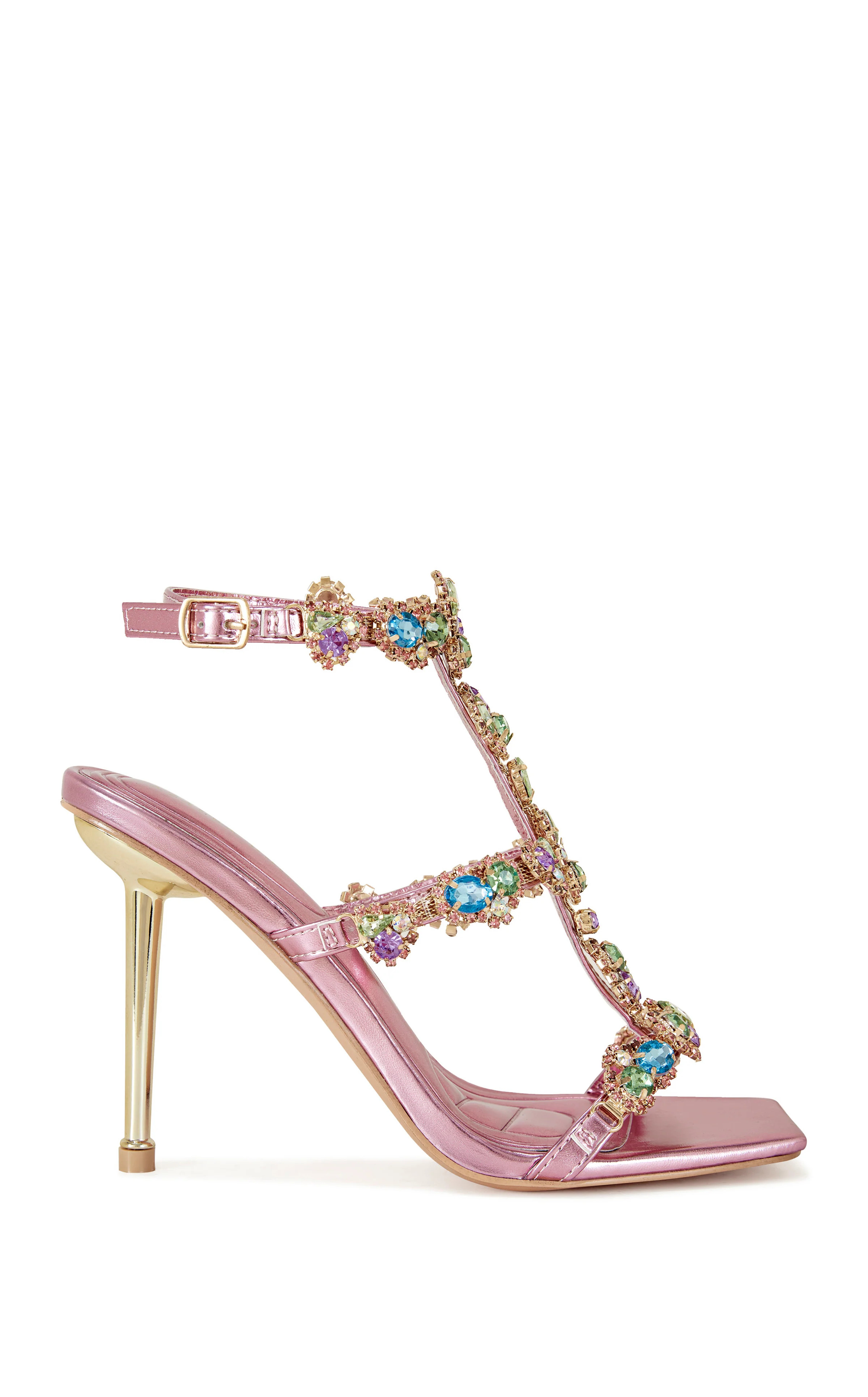 KHAI-PINK EMBELLISHED STILETTO SANDAL | Azalea Wang