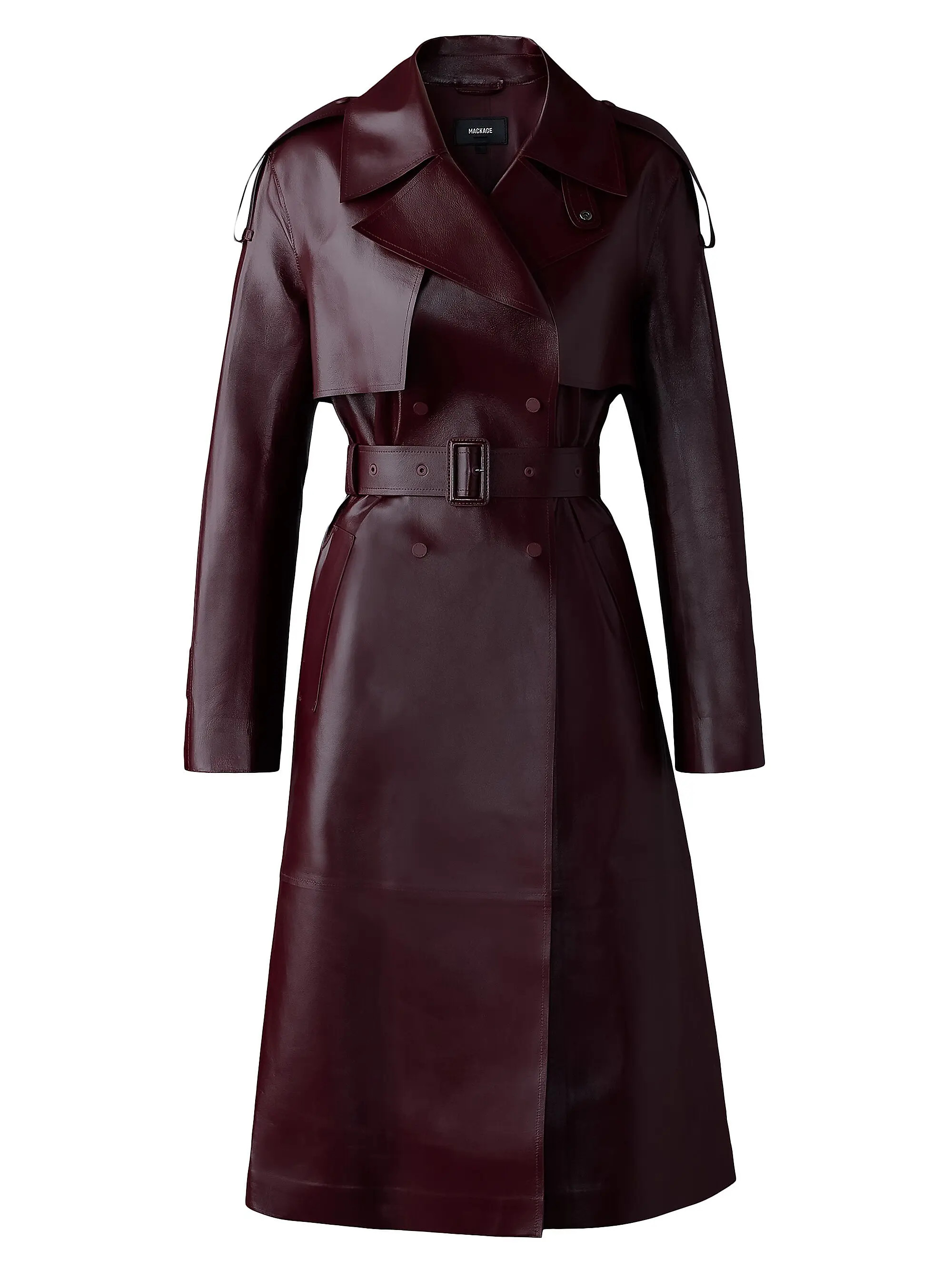 Carmela Leather Belted Trench Coat | Saks Fifth Avenue