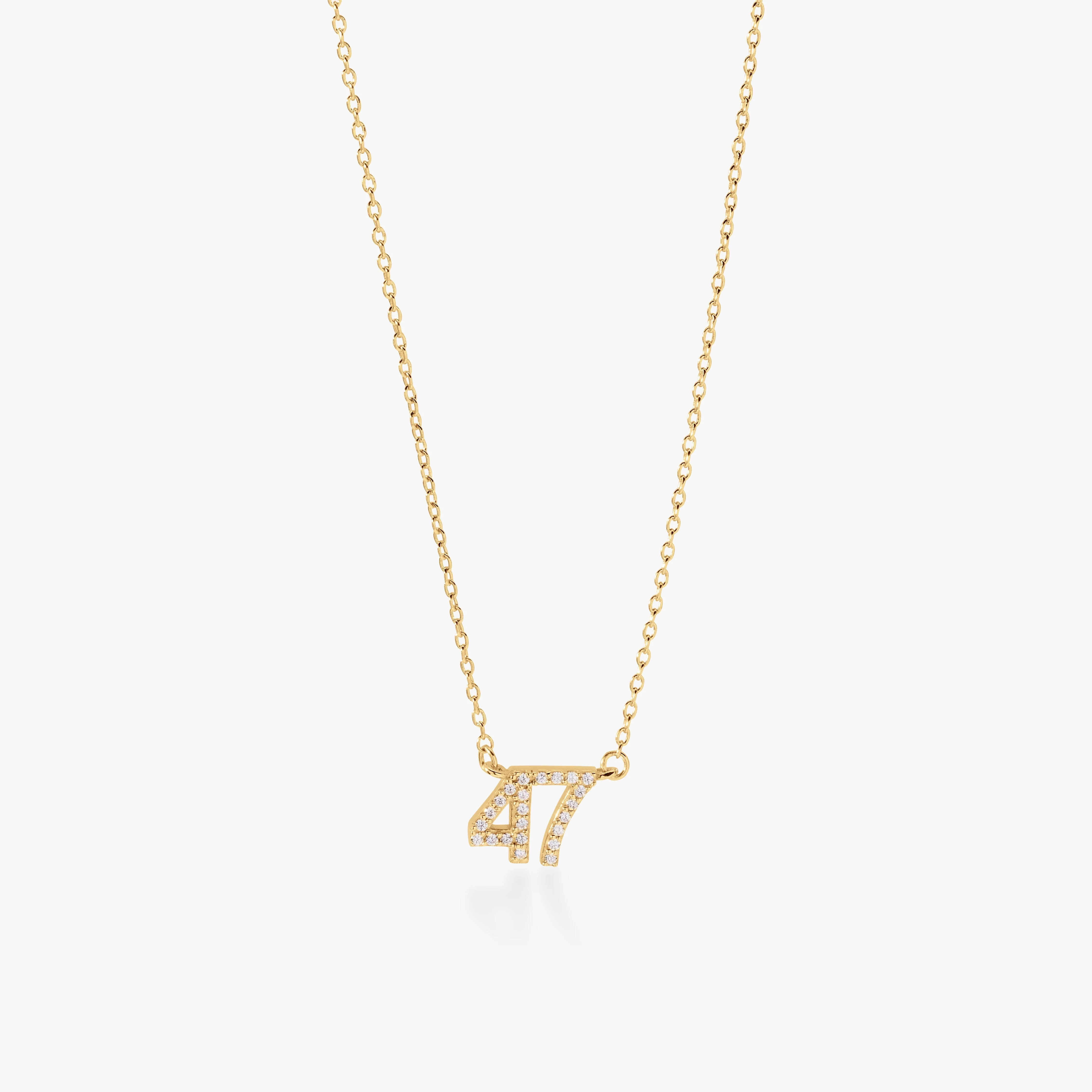 Pavé Number Necklace | Tiny Tags (US)