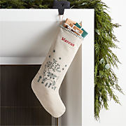 Scandi Heritage Reindeer Linen Kids Christmas Stocking + Reviews | Crate & Kids | Crate & Barrel