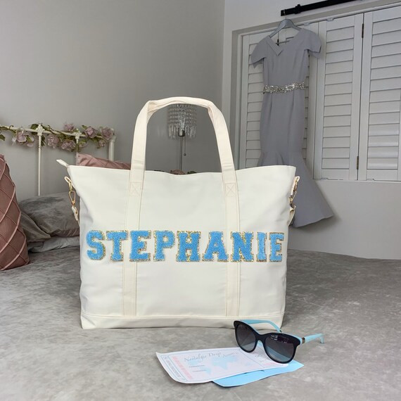 Large bag, overnight bags for women, weekend bag, varsity letter  bag, fuzzy letter patch bag, we... | Etsy (US)