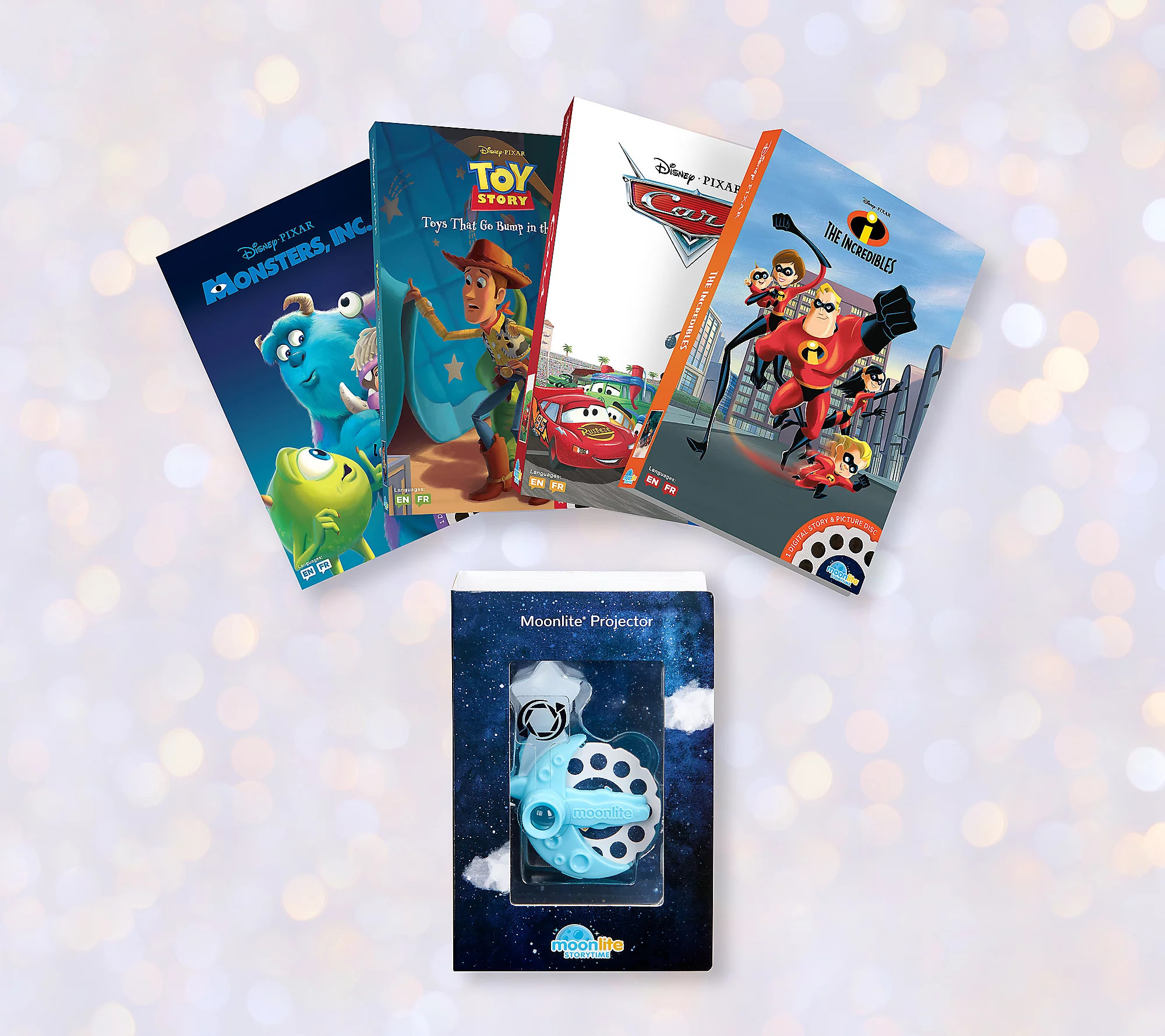Moonlite Storytime Universal Phone Projector with 4 Books | QVC