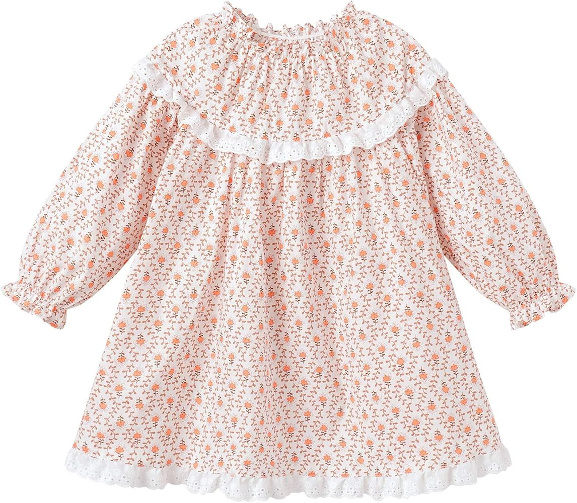 pureborn Baby Toddler Girl Dress Short and Long Sleeve Cotton Playwear Dresses 0-5T | Amazon (US)