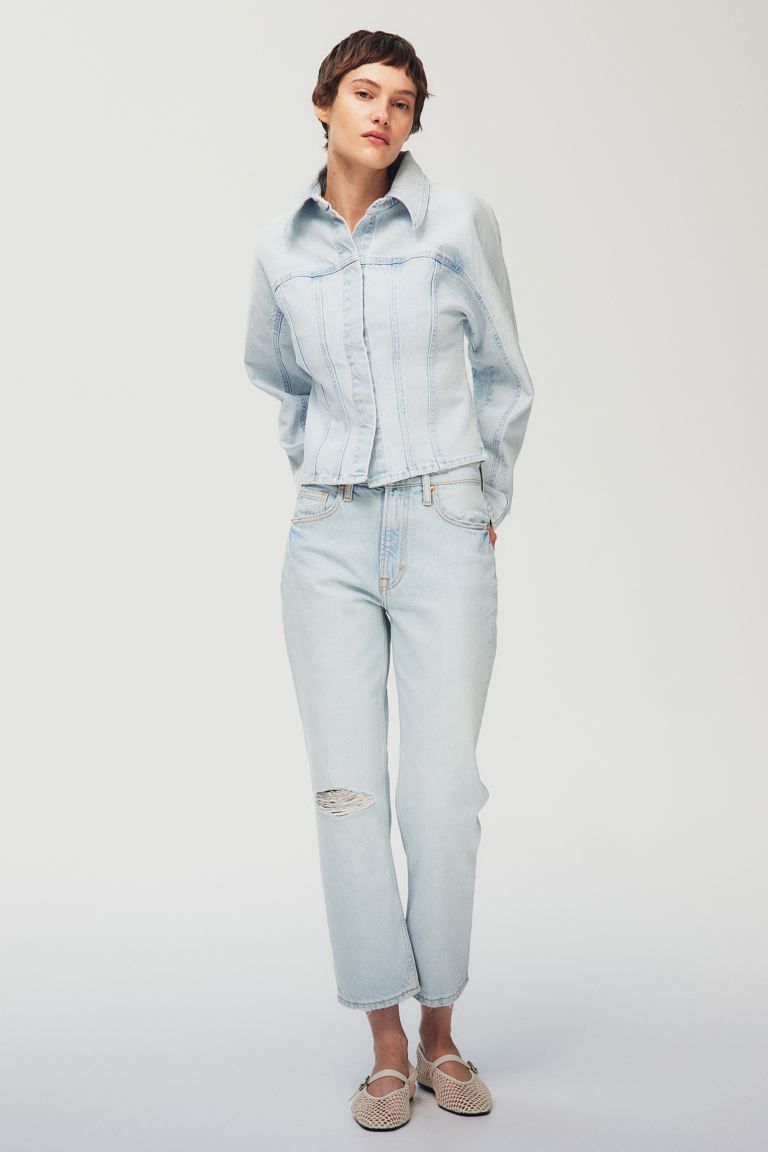 Straight High Cropped Jeans | H&M (US + CA)