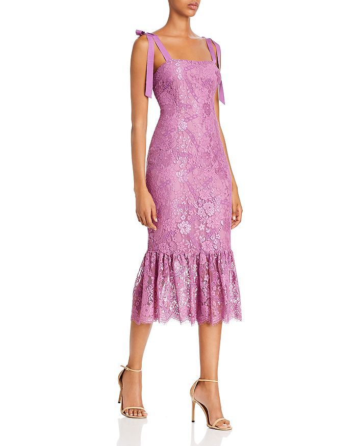 Jessica Fluted Floral Lace Midi Dress - 100% Exclusive | Bloomingdale's (US)