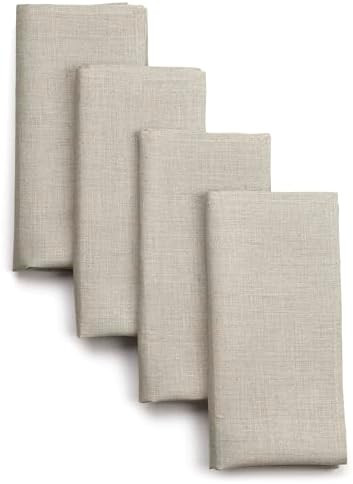 D'Moksha Homes Natural Linen Napkins 18 x 18 Inch - 100% Pure Linen Cloth Washable Dinner Napkins... | Amazon (US)
