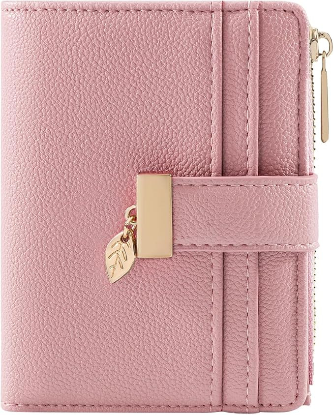 Pomelo Best Small Wallet Women Bifold Soft Leather Card Holder with ID Window Zipper Coin Pocket ... | Amazon (US)