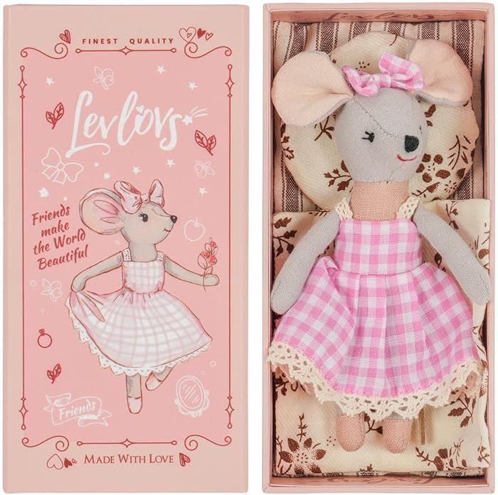 LEVLOVS Mouse in a Box, Pure Cotton Mouse rag Doll | Amazon (US)