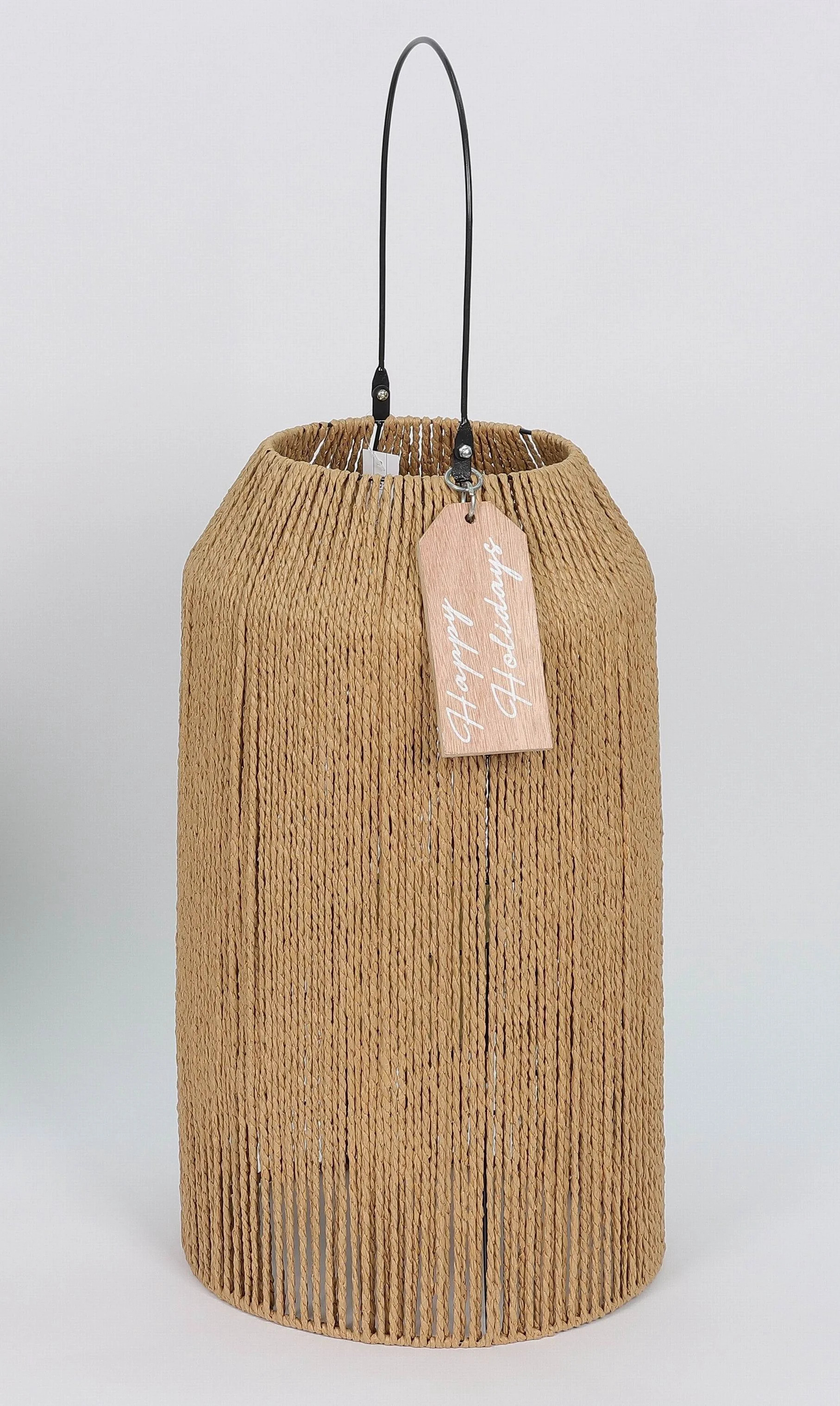 Brown Jute Lantern Christmas Decoration, 22.5 in, by Holiday Time | Walmart (US)