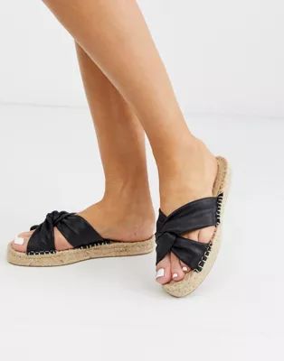 ASOS DESIGN – Jolly – Espadrilles mit Knotendesign in Schwarz | ASOS (Global)