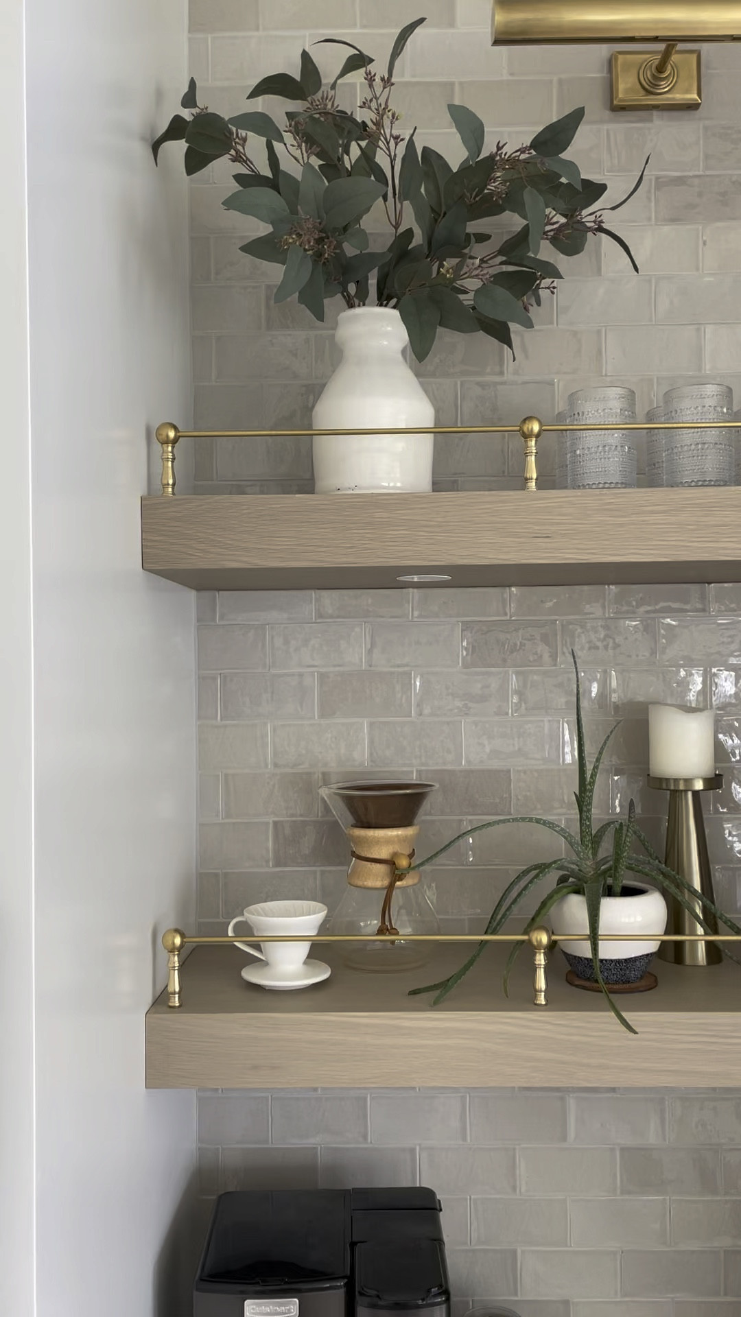 These custom built white oak shelves are a perfect spot for functional, but fashionable decor. 

#LTKfindsunder100 #LTKhome