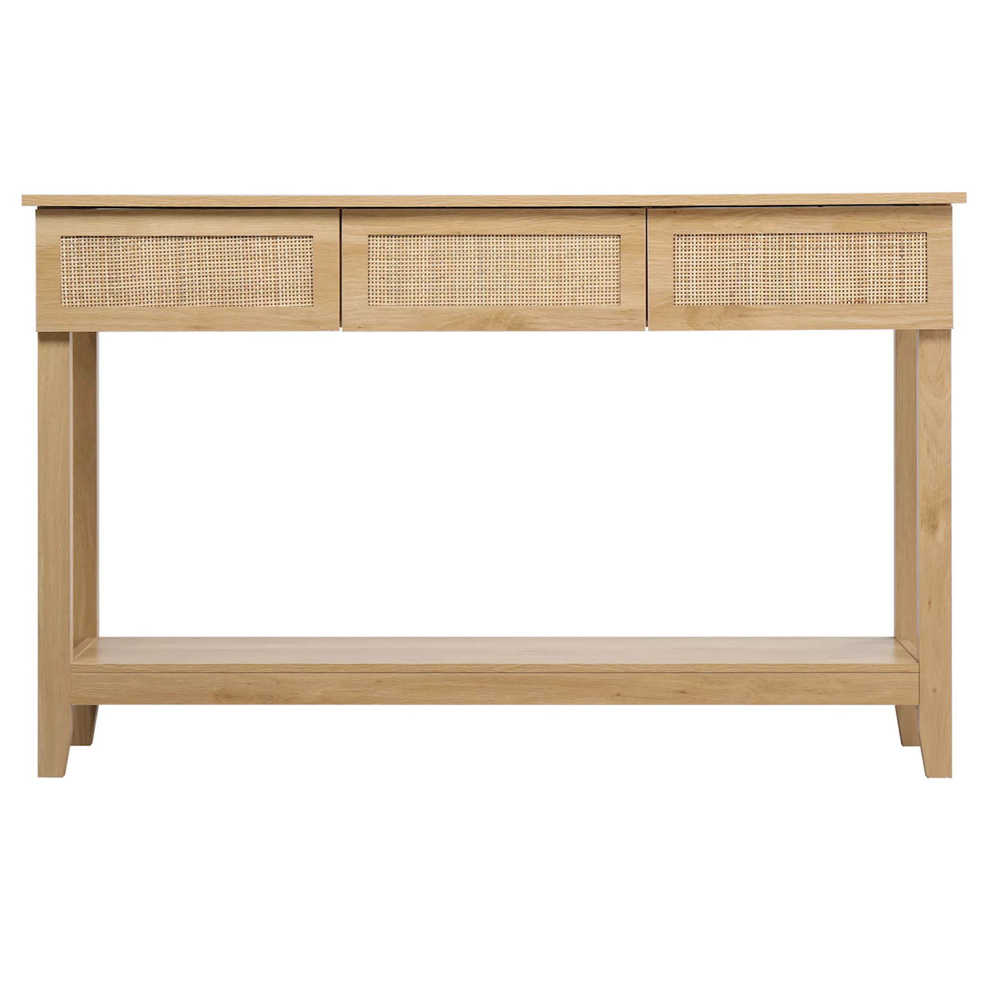 51.2" Boho Rattan Console Table - Natural Wood Finish | Kohl's