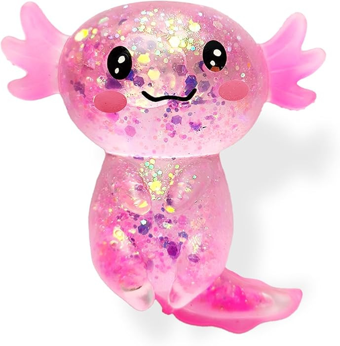 Axolotl Squishy Stress Relief Toy Glitter Fidget Toys Cute Malt Sugar Axolotl Toy Fidget Toys Adu... | Amazon (US)