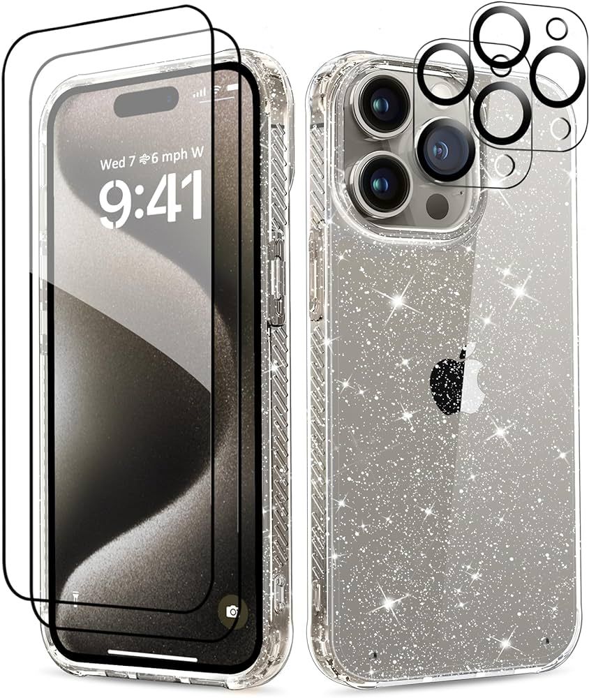 MIODIK for iPhone 15 Pro Max Case, with 2X Screen Protector + 2X Camera Protector, [Non-Yellowing... | Amazon (US)