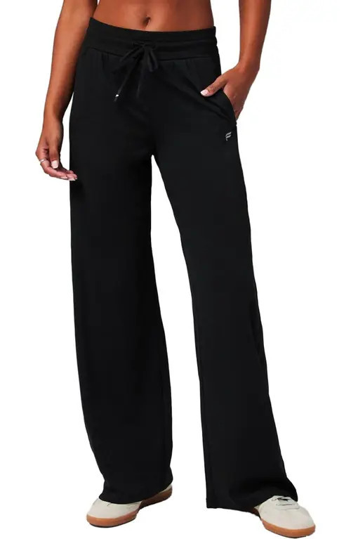 Fabletics Women's Cloud Jersey Wide Leg Pant in Black at Nordstrom, Size Large | Nordstrom