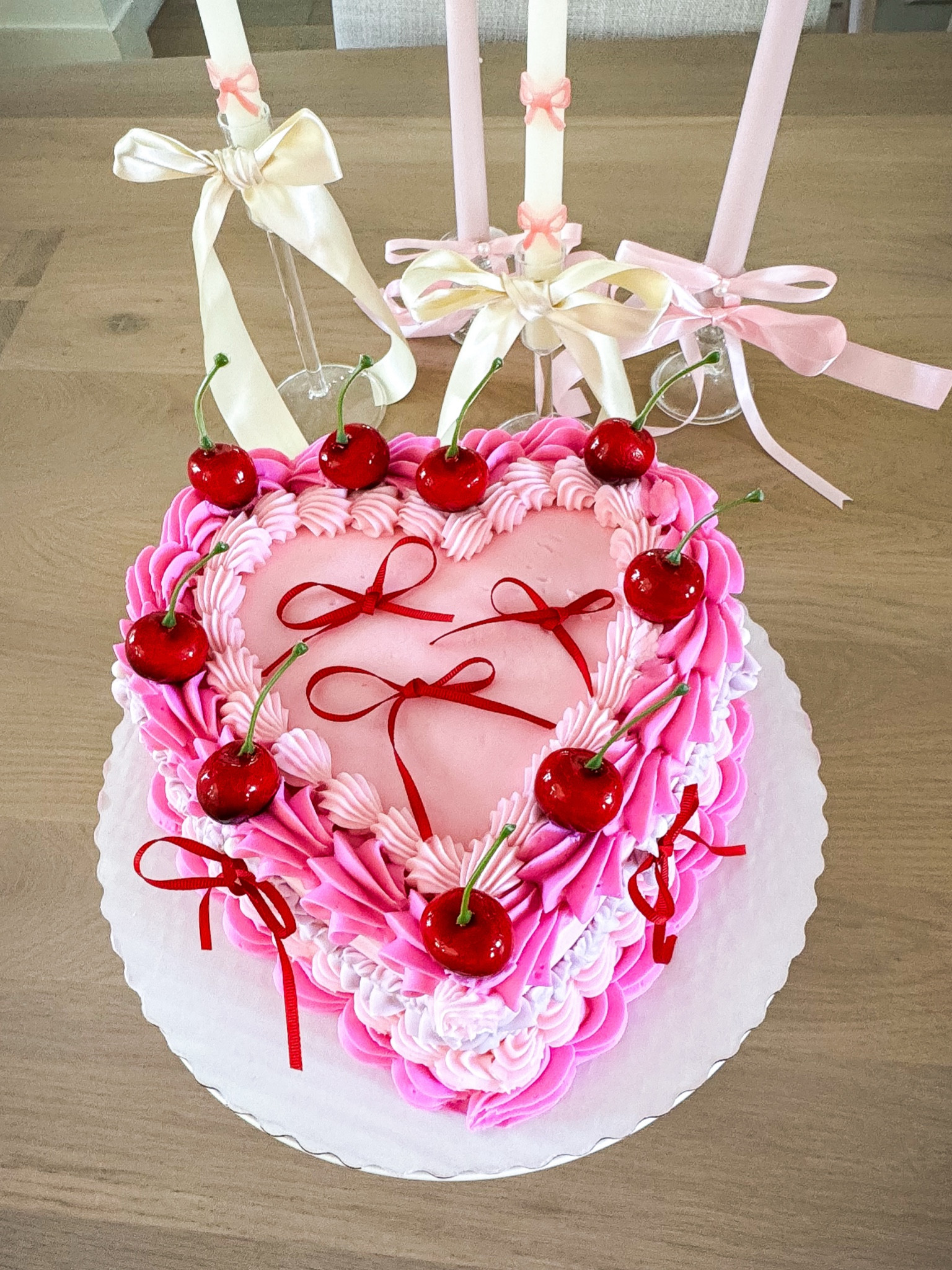 Vintage heart cake for $20 🤯🍰 you have to call to order the cake or go in store but linked everything else! 

I wanted a vintage heart cake for my Galentine’s Day setup (reel coming soon!), but they’re usually so pricey. Then I saw that Walmart bakery had these seasonal cakes for $20 and I couldn’t order fast enough 🍰 —Walmart bakery nailed it with this one! I still can’t believe it was $20! I gave it my own twist with bows I made and added these adorable cherries (I’ll link them for you!). 🍒🎀

If you’re not a baker like me or just don’t have time, this is such an easy way to have a show-stopping cake without the stress. This would be perfect for a Galentine’s party, a Valentine’s Day surprise, or just treating yourself because why not? 💕

#LTKParties #LTKSeasonal #LTKFindsUnder50