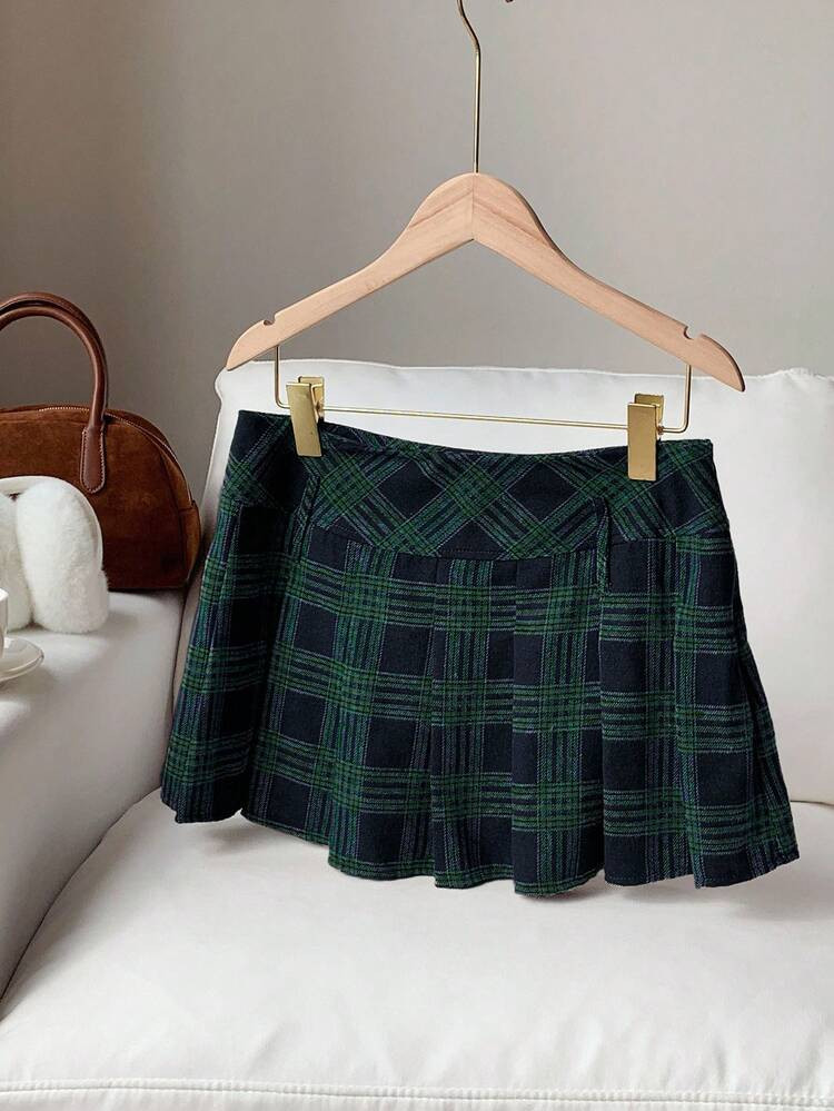 Comfortcana Women's Fashion Casual Plaid Print Short Skirt | SHEIN