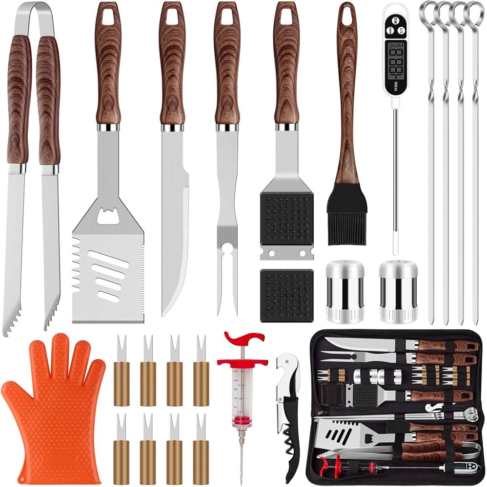 ROMANTICIST 26pcs Grilling Accessories Kit for Men Women, Stainless Steel Heavy Duty BBQ Tools wi... | Amazon (US)