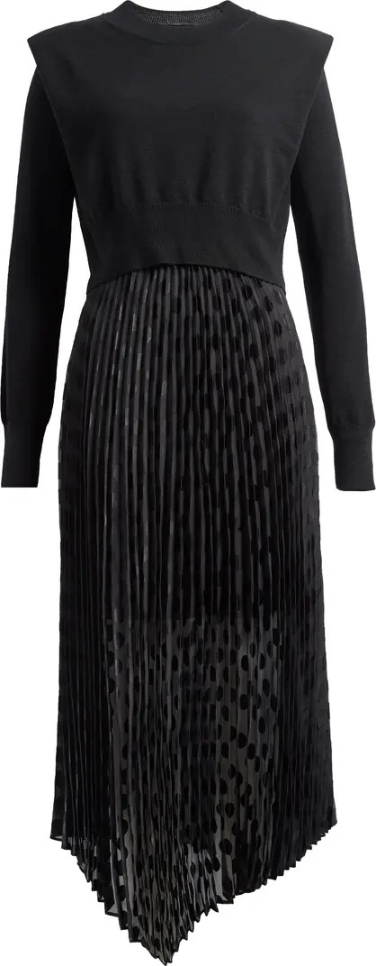 AllSaints Leia Merino Wool Sweater & Dot Slipdress Set | Nordstrom | Nordstrom