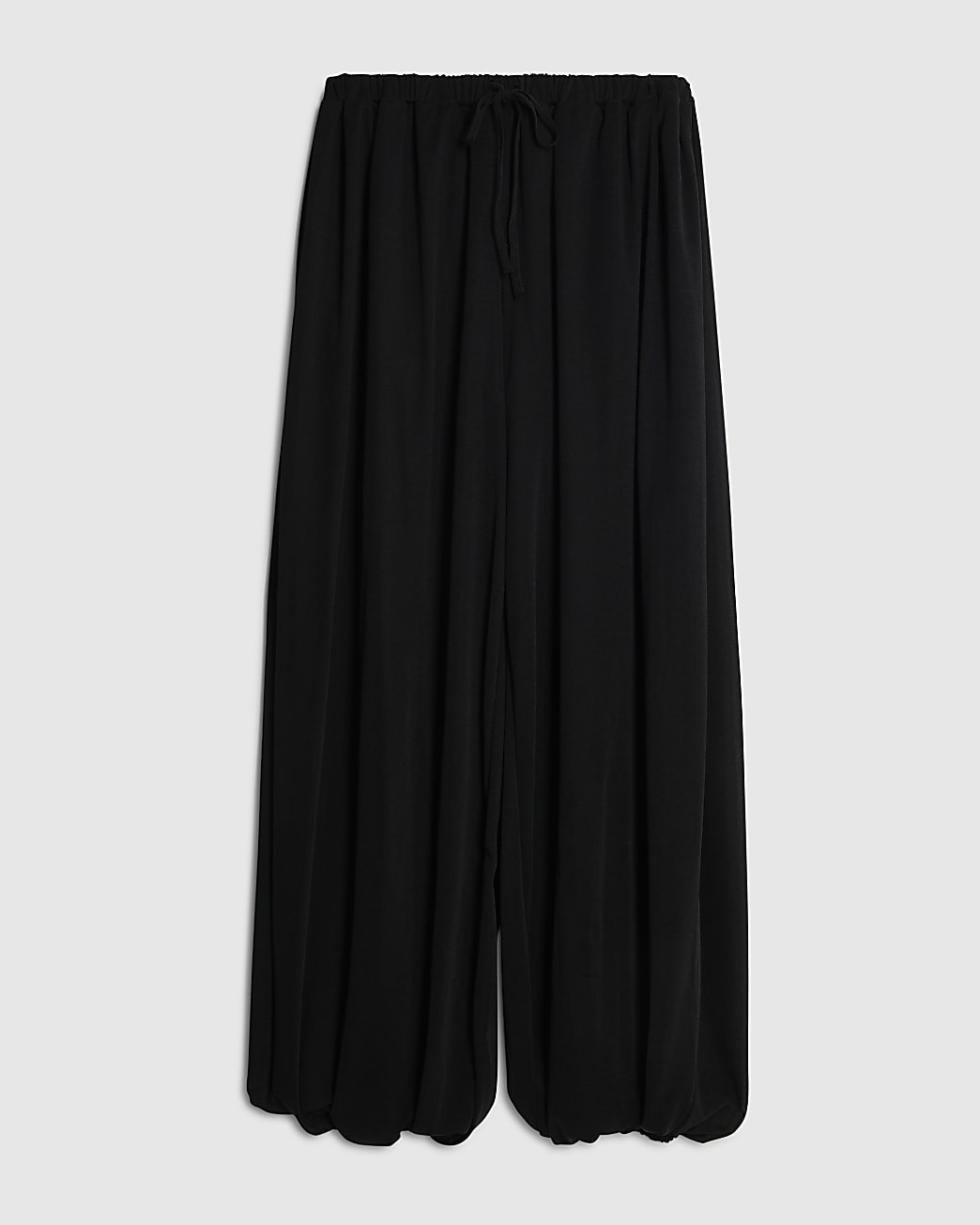 Black Mesh Tie waist Balloon Trousers | River Island UK & IE