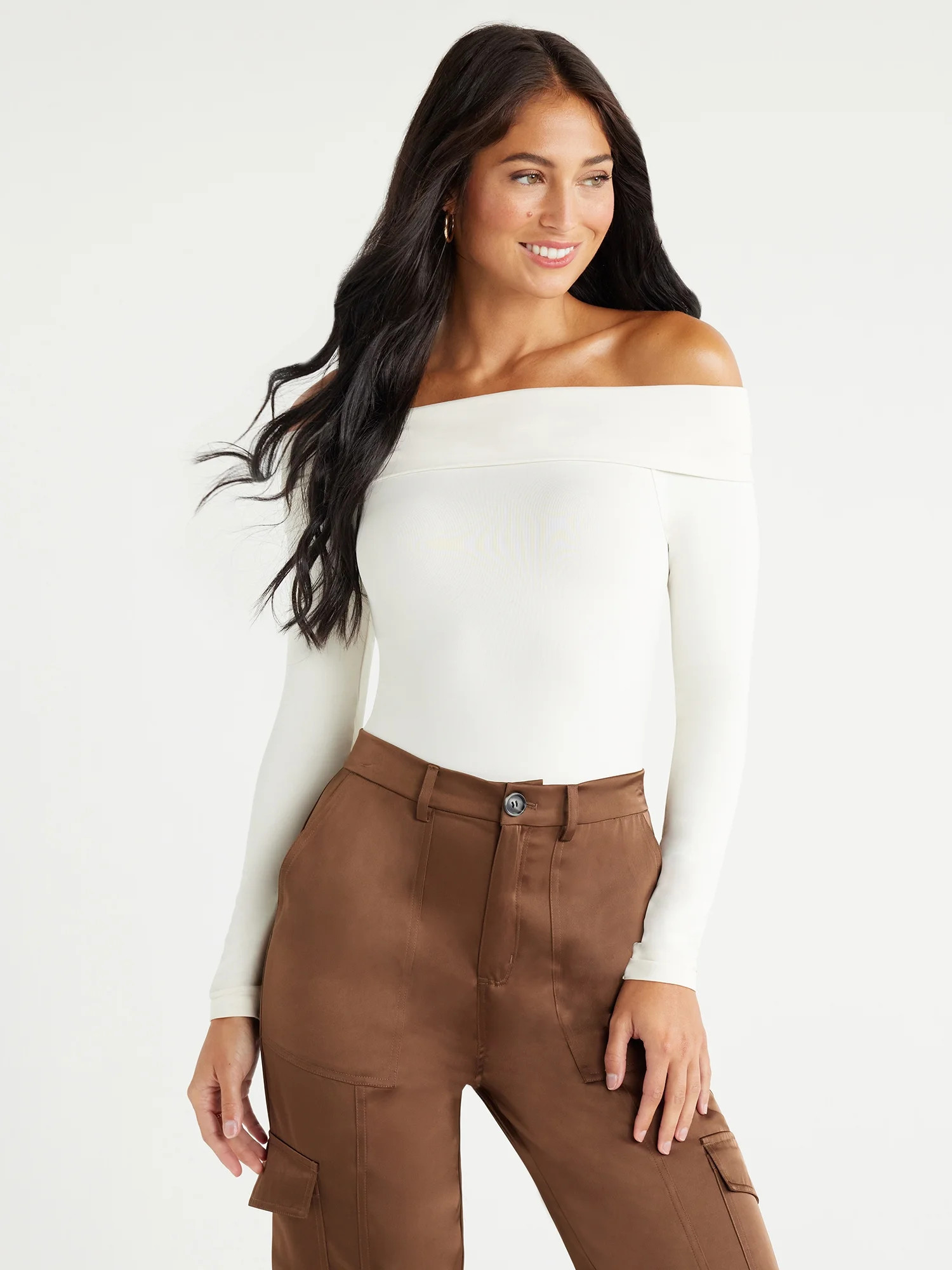 Sofia Jeans Women's Seamlessly Smoothing Off the Shoulder Bodysuit, Sizes XS-2XL - Walmart.com | Walmart (US)