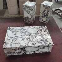 Italian Calcatta Arabescado Viola Marble Plinth Solid Custom Coffee Table | Etsy (US)