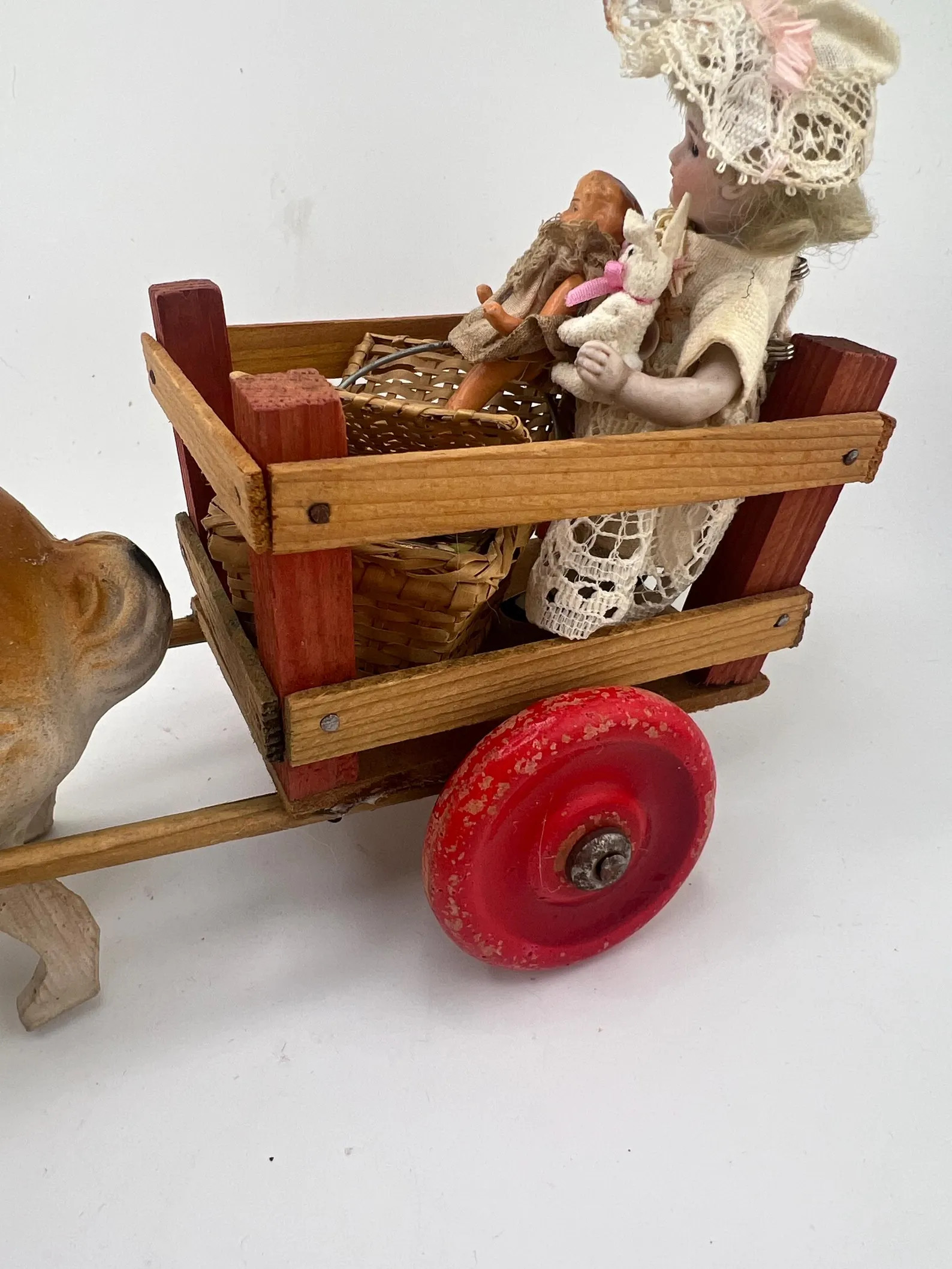 Antique Paper Mache Easter Bunny Candy Container and Cart. Doll is for Display and Listed Seperat... | Etsy (US)