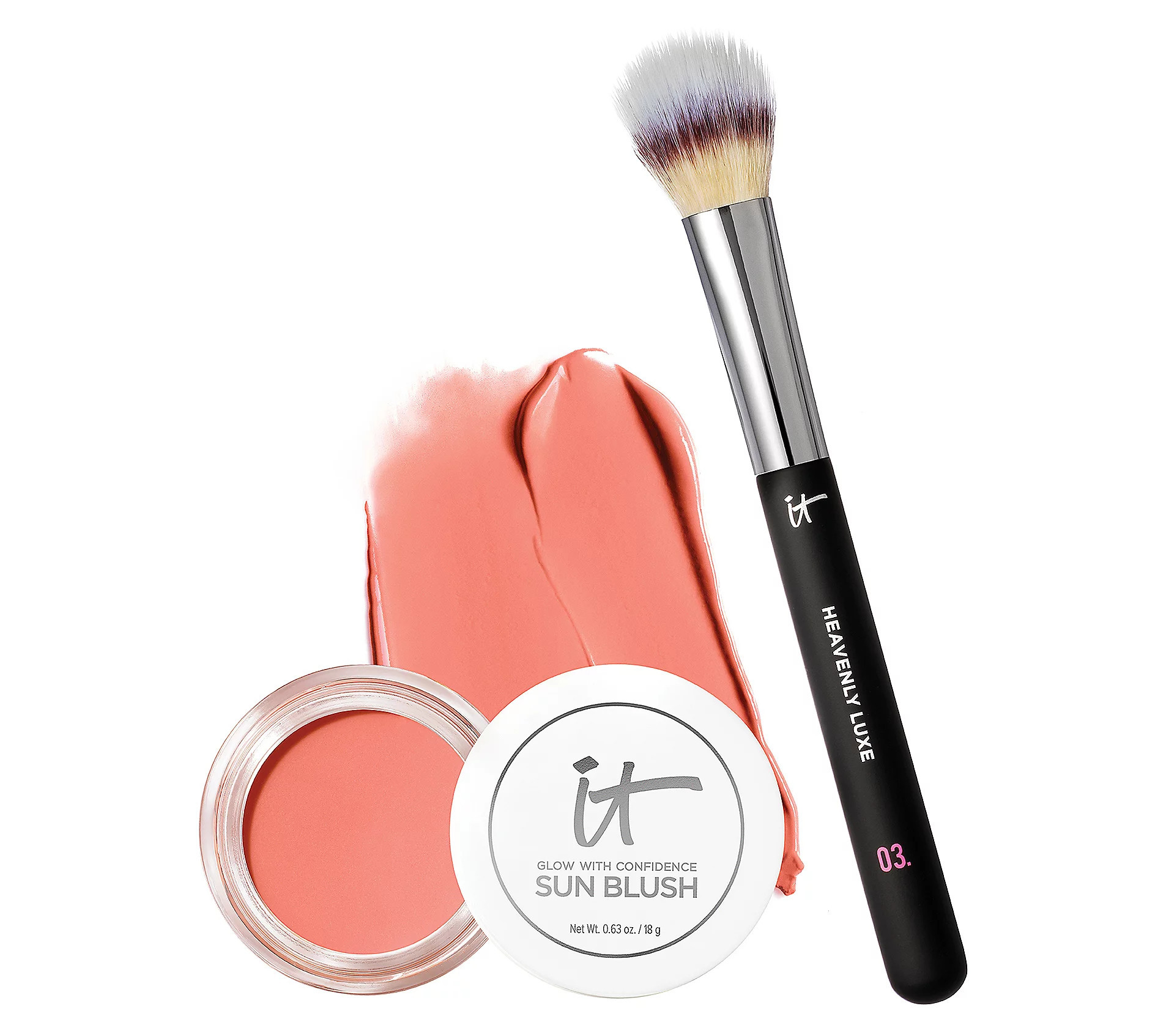 IT Cosmetics Glow with Confidence Cream SunBlush w/Brush | QVC
