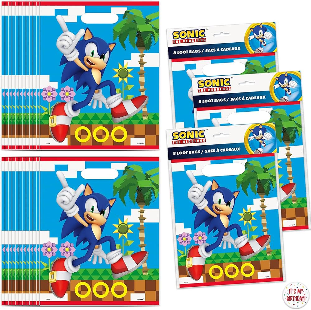 Unique Sonic Party Bags | 24 ct | Sonic Goodie Bags for Sonic Party Favors | Sonic Birthday Party... | Amazon (US)