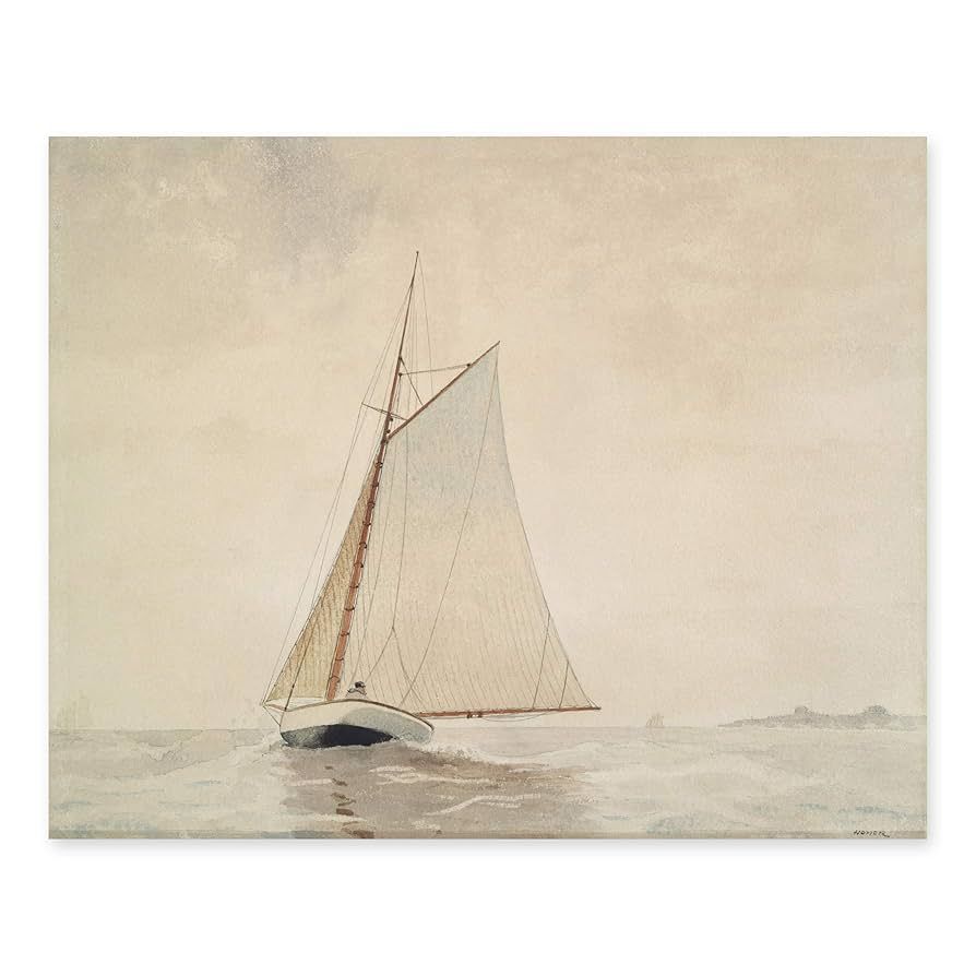 Sailing off Gloucester Print - Vintage Ocean Art, Sailboat Print, Winslow Homer - Unframed | Amazon (US)